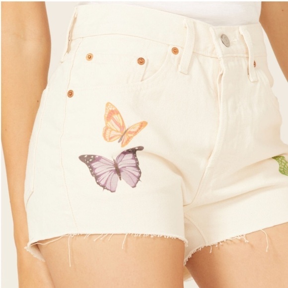Levis 501 Womens Give Me Butterflies High Rise Denim Shorts NWT​​ - Picture 11 of 14